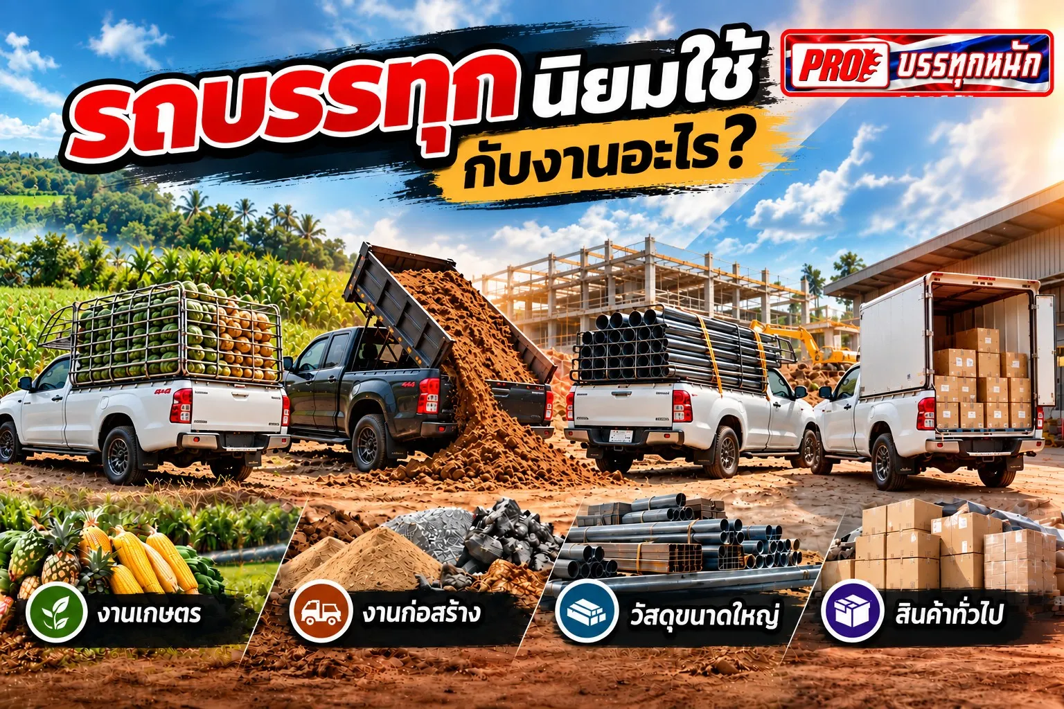 รถบรรทุกนิยมใช้กับงานอะไร? รวมประเภทงานบรรทุกที่พบบ่อย และวิธีเลือกรถให้เหมาะกับการใช้งาน
